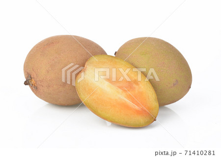 Sapodilla fruit with isolated on white background. Sapodilla fruit with isolated on white background. 71410281