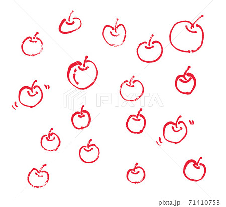 手書きのりんごの線画イラストのイラスト素材