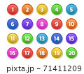 カラフルな数字アイコンのセット 71411209