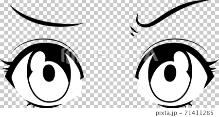 アニメ風の目 かわいい 美少女 アニメ 漫画 苦手 不満 イライラのイラスト素材