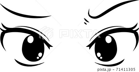 アニメ風の目 かわいい 美少女 アニメ 漫画 苦手 不満 イライラのイラスト素材