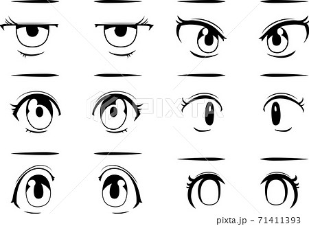 Scared Anime Face Manga Style Big Blue Eyes Stock Vector  Illustration of  character lady 178755563