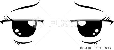 Anime-style eyes Cute beautiful girl Anime - Stock Illustration  [71410950] - PIXTA