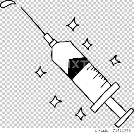 Syringe Medical device Vaccine Hand drawn illustration 71411746