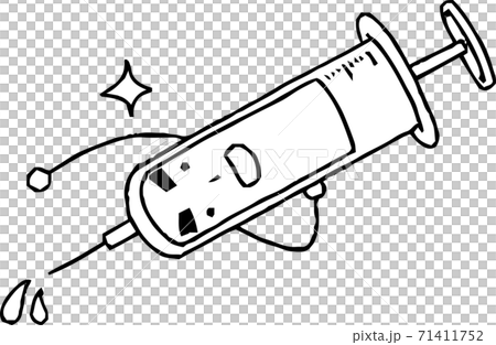 Syringe Medical device Vaccine Hand drawn illustration 71411752