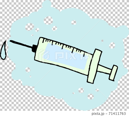 Syringe Medical device Vaccine Hand drawn illustration 71411763