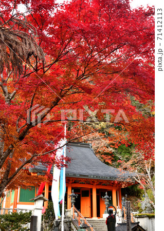 大峰山　秋の龍泉寺本堂 71412113