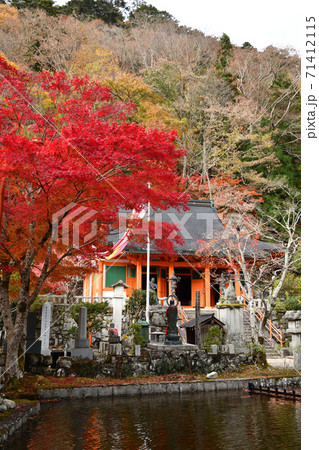 大峰山　秋の龍泉寺本堂 71412115