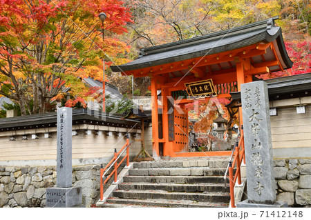 大峰山 秋の龍泉寺総門 大峰山 秋の龍泉寺総門 71412148