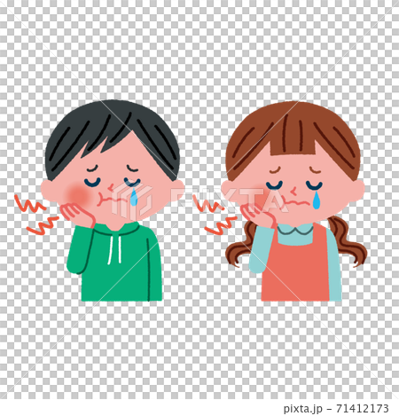 虫歯になっているこどものイラスト素材 71412173