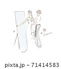 ウエディングドレスの試着イラスト 71414583