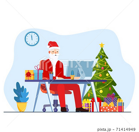 santa claus using laptop santa claus using laptop 71414949