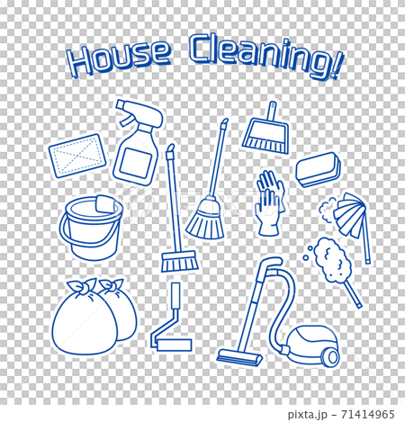 Illustration set of cleaning tools 71414965