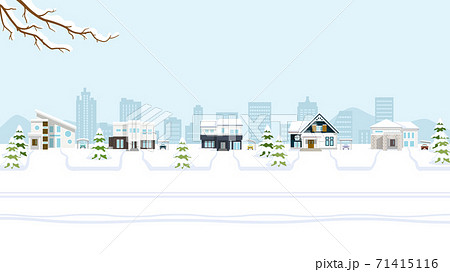 冬の街並み - 郊外の住宅街 71415116