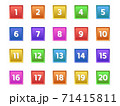 カラフルな数字アイコンのセット 71415811