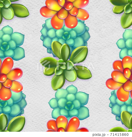 Seamless pattern with succulents. Beautiful floral print. 71415860