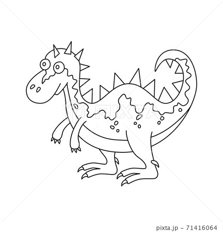 Cute dinosaur. Hand drawn dino. Vector illustration in doodle and cartoon style 71416064