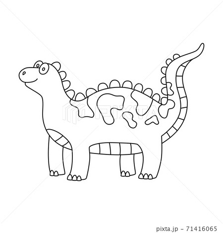 Cute dinosaur. Hand drawn dino. Vector illustration 71416065