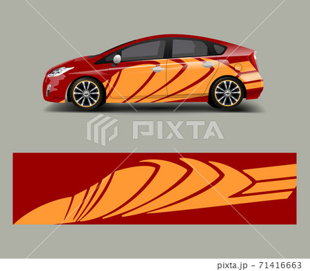 Racing car wrap. abstract strip shapes for car wrap, sticker, and decal template design vector Racing car wrap. abstract strip shapes for car wrap, sticker, and decal template design vector 71416663