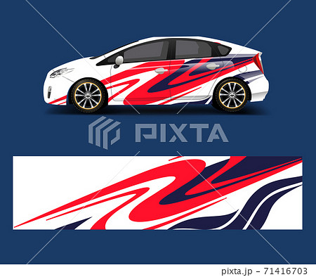 Car wrap decal design vector. Graphic abstract racing designs for vehicle, rally, race, adventure template design vector 71416703