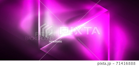 Neon geometric abstract background. Triangles with color glowing light effects in the dark. Vector illustration for covers, banners, flyers and posters and other 71416888