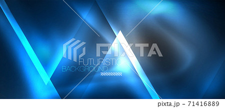 Neon geometric abstract background. Triangles with color glowing light effects in the dark. Vector illustration for covers, banners, flyers and posters and other 71416889