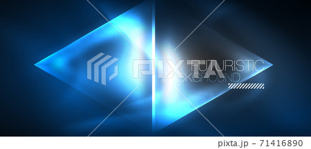 Neon geometric abstract background. Triangles with color glowing light effects in the dark. Vector illustration for covers, banners, flyers and posters and other 71416890