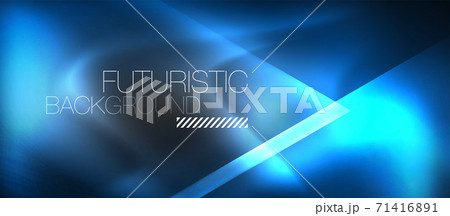 Neon geometric abstract background. Triangles with color glowing light effects in the dark. Vector illustration for covers, banners, flyers and posters and other 71416891