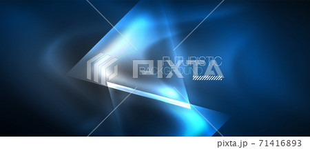 Neon geometric abstract background. Triangles with color glowing light effects in the dark. Vector illustration for covers, banners, flyers and posters and other 71416893