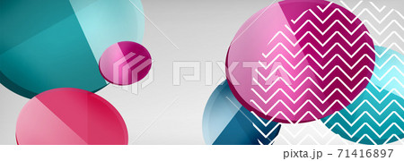 Abstract glossy round shapes vector background. Vector futuristic illustration for covers, banners, flyers and posters and other 71416897