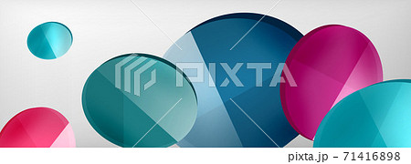 Abstract glossy round shapes vector background. Vector futuristic illustration for covers, banners, flyers and posters and other 71416898