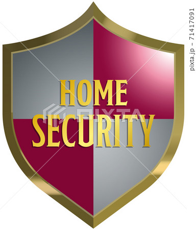 Homesecurity セキュリティをイメージした赤い盾のベクターイラスト背景透明のイラスト素材