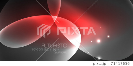 Neon ellipses abstract backgrounds. Shiny bright round shapes glowing in the dark. Vector futuristic illustrations for covers, banners, flyers and posters and other 71417656