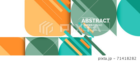Simple circles and triangles abstract background. Vector illustration for covers, banners, flyers and posters and other designs 71418282
