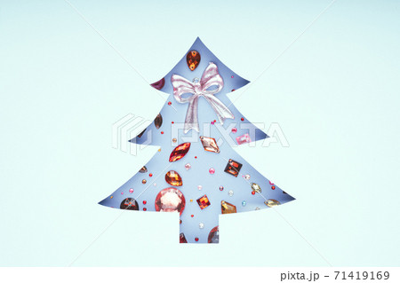 Christmas tree made of gemstone. Xmas symbol, Holiday concept. 71419169