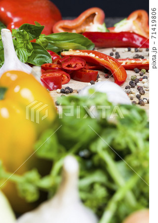 unwashed dirty vegetables in the kitchen 71419806