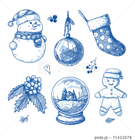 Christmas set. Different Christmas elements Christmas set. Different Christmas elements 71422078