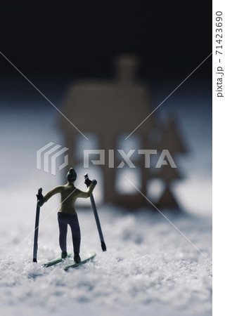 miniature skier woman miniature skier woman 71423690