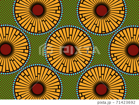 African Wax Print fabric, Ethnic handmade ornament for your design, Afro Ethnic flowers and tribal motifs geometric elements. Vector texture, Africa striped seamless textile Ankara fashion style 71423692