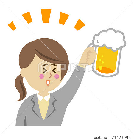女性会社員の乾杯イラストイメージ 71423995