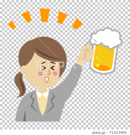 女性会社員の乾杯イラストイメージ 71423995