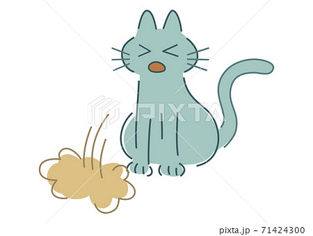 吐く猫のイラスト 71424300