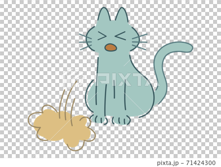 吐く猫のイラスト 71424300