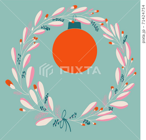 Merry Christmas and Happy New Year greetings card vector 71424754
