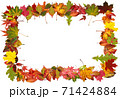 Autumn photo frames Made of autumn leaves 71424884
