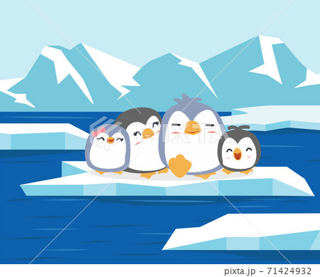 North pole Antarctica with penguins family North pole Antarctica with penguins family 71424932