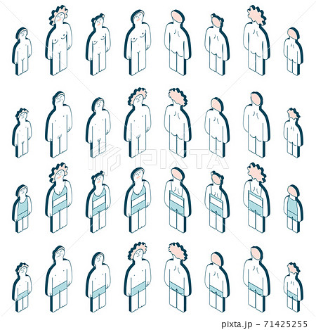 人体のイラスト_老若男女③ 71425255