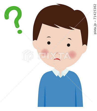 男性の表情イラスト 人物 表情 ハテナ のイラスト素材
