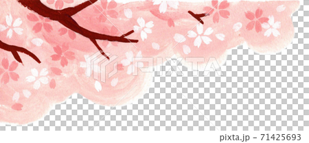 桜の木イラスト 左上フレームのイラスト素材