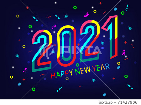 2021 happy new year and Paper city cut 2021 word for new year festival.card,happy,Vector concept paper art and new year celebration. 71427906